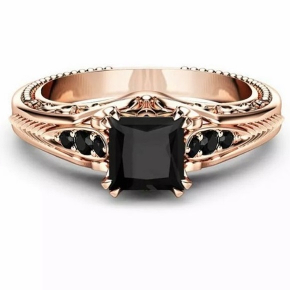 Jewelry - NEW Black Sapphire Rose Gold Filled